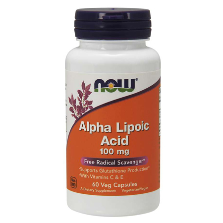 NOWALA100mg Alpha Lipoic Acid 100 mg 60 Veg Capsules - Image 1
