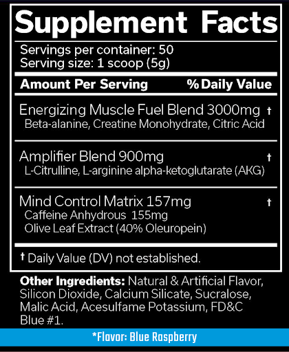 JNX Sports The Curse supplement facts