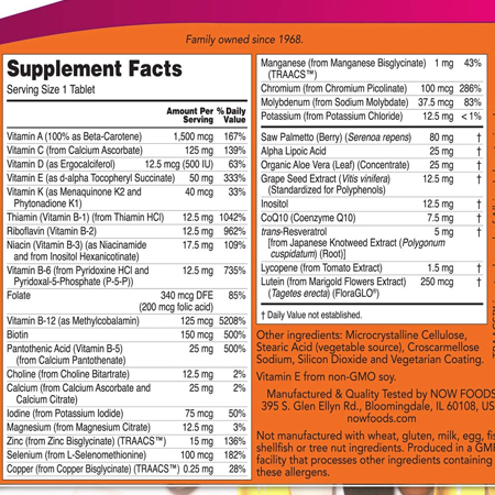 NOWAdam60TabletsSupplementFactsWestfitShop
